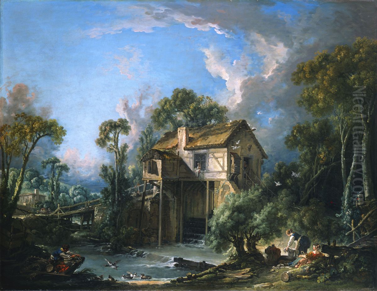 Le moulin de Charenton Oil Painting by Francois Boucher