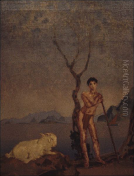 The Goatherd Oil Painting by Arthur Bowen Davies