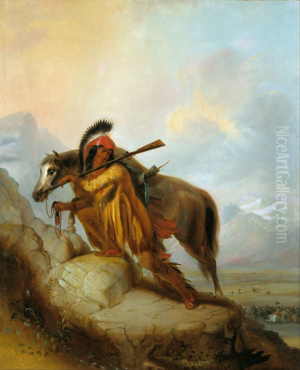 The Scalplock Oil Painting by Alfred Jacob Miller