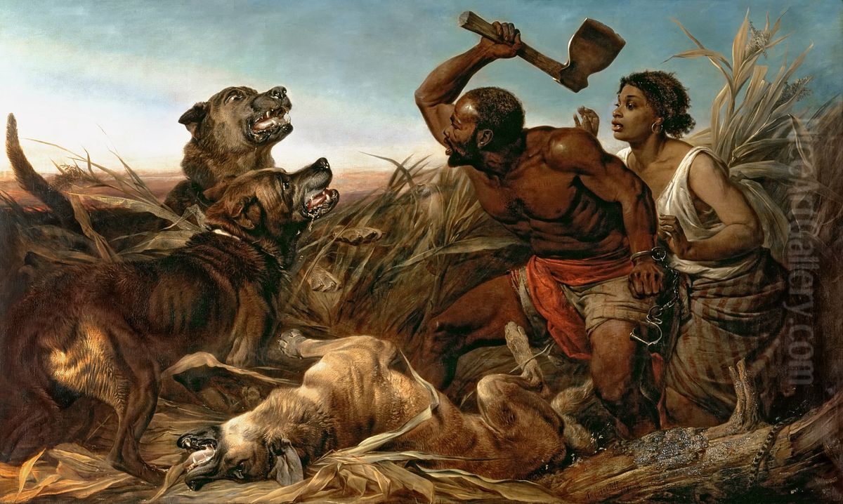 The Hunted Slaves Oil Painting by Richard Ansdell