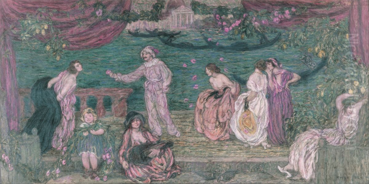 Festival of Venice Oil Painting by Edmond-Francois Aman-Jean