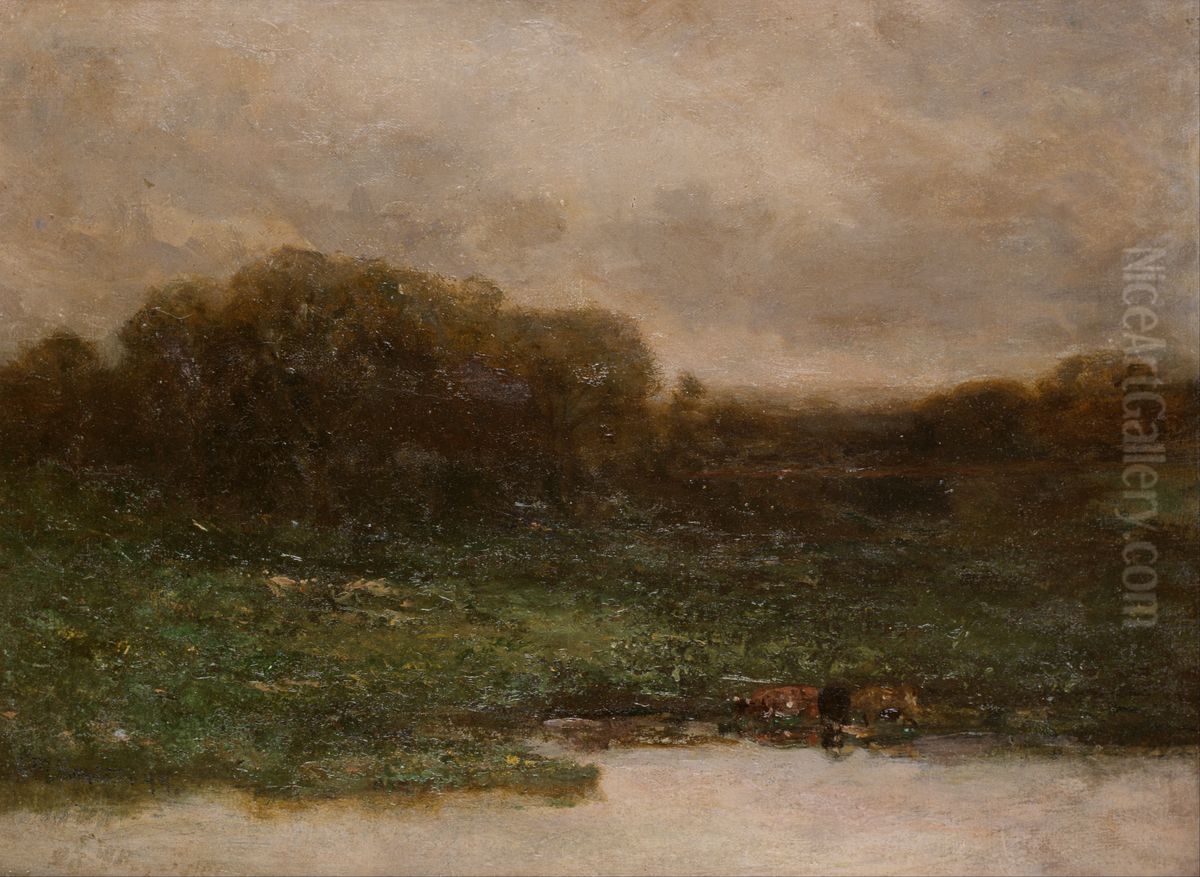 Summer Twilight Oil Painting by Edward Mitchell Bannister