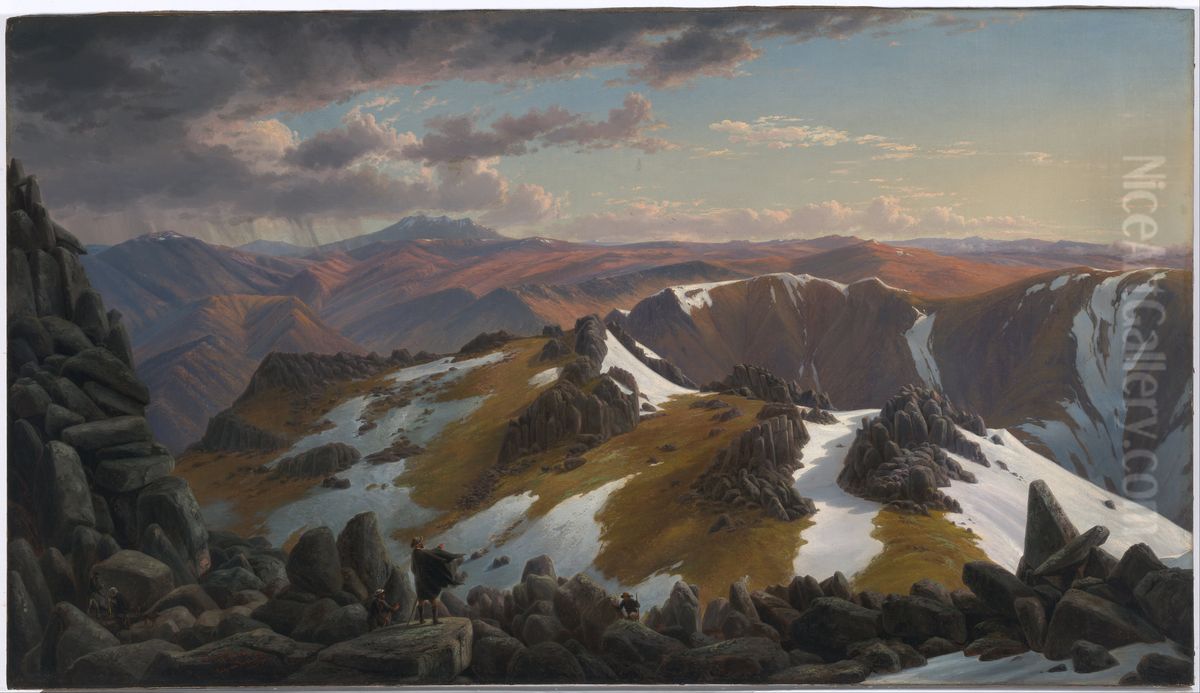 North-east view from the northern top of Mount Kosciusko Oil Painting by Eugene von Guerard