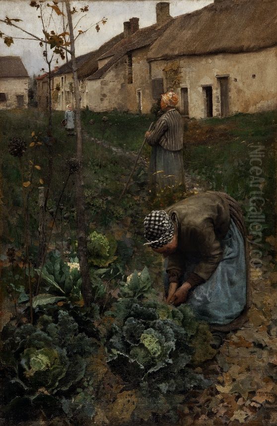 Peasant Landscape Oil Painting by Frederick Judd Waugh