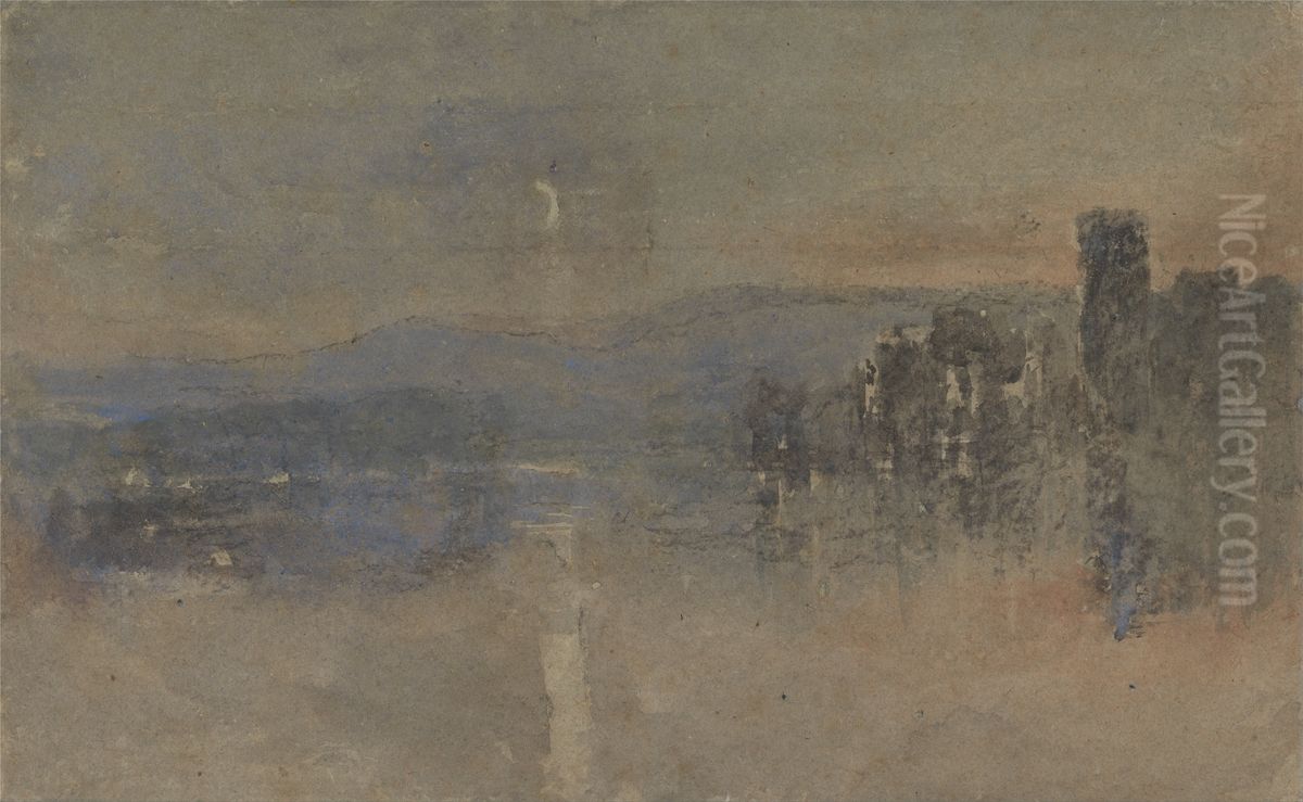Moonlight Landscape Oil Painting by David Cox