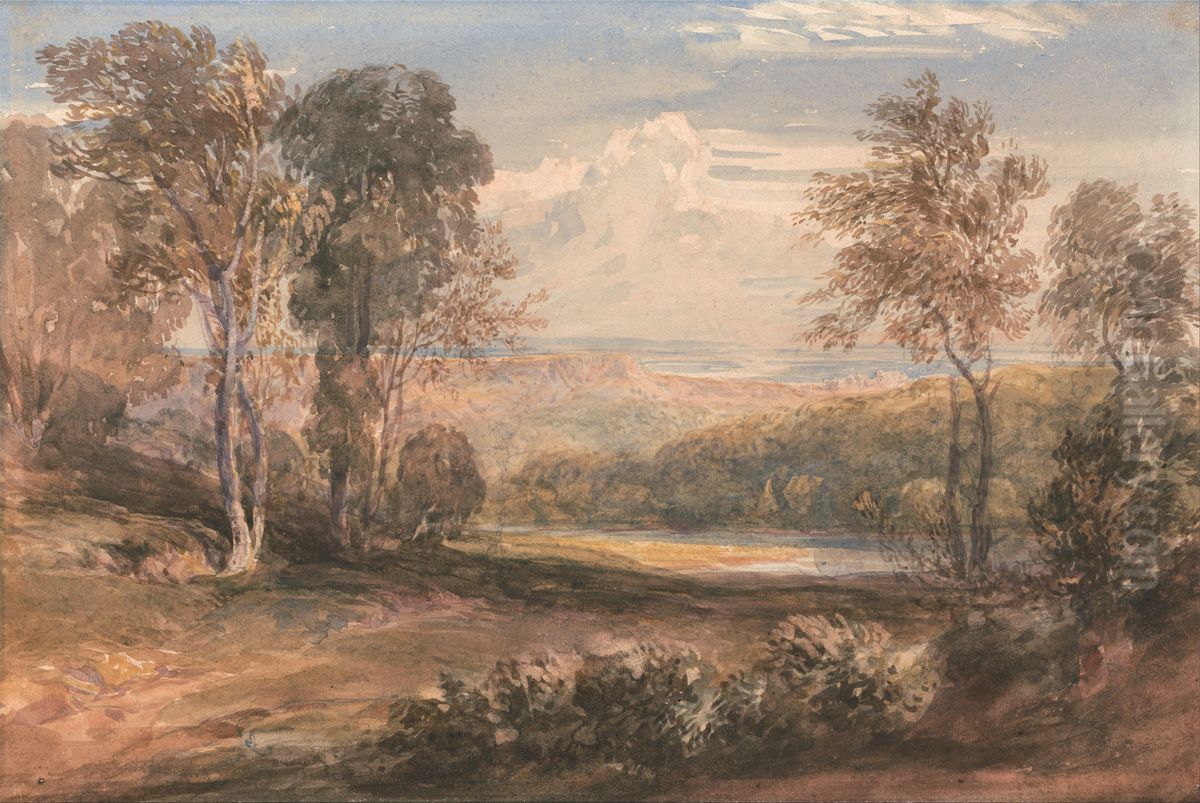 On the Wye Oil Painting by David Cox