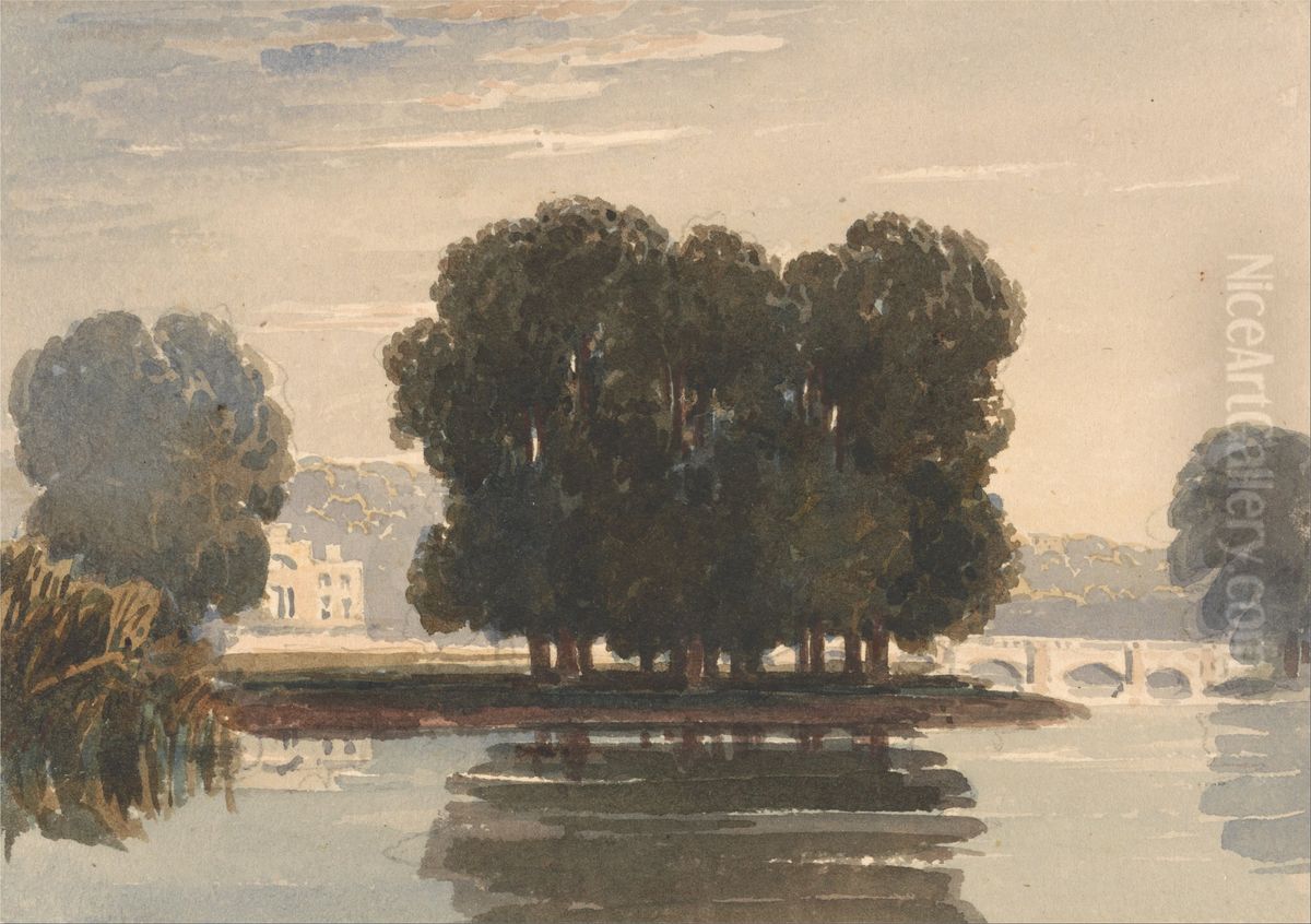 Richmond Bridge Oil Painting by David Cox