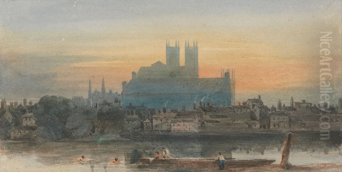 Westminster from Lambeth Oil Painting by David Cox