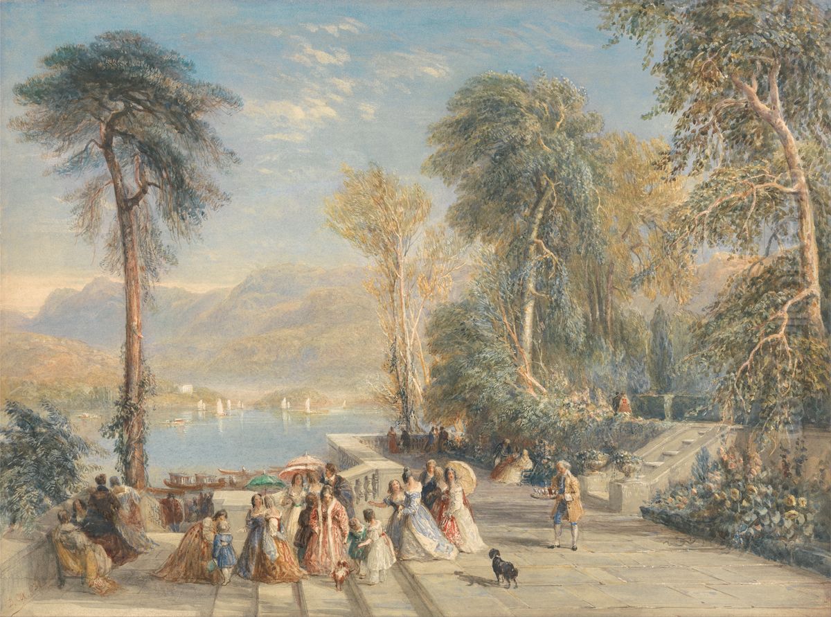 Windermere during the regatta Oil Painting by David Cox
