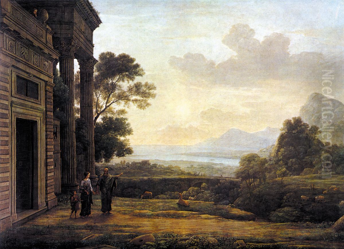 The Banishment of Hagar Oil Painting by Claude Lorrain (Claude Gellee)