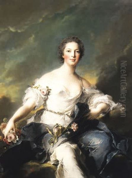 Marquioness of Baglion as Flora Oil Painting by Jean-Marc Nattier