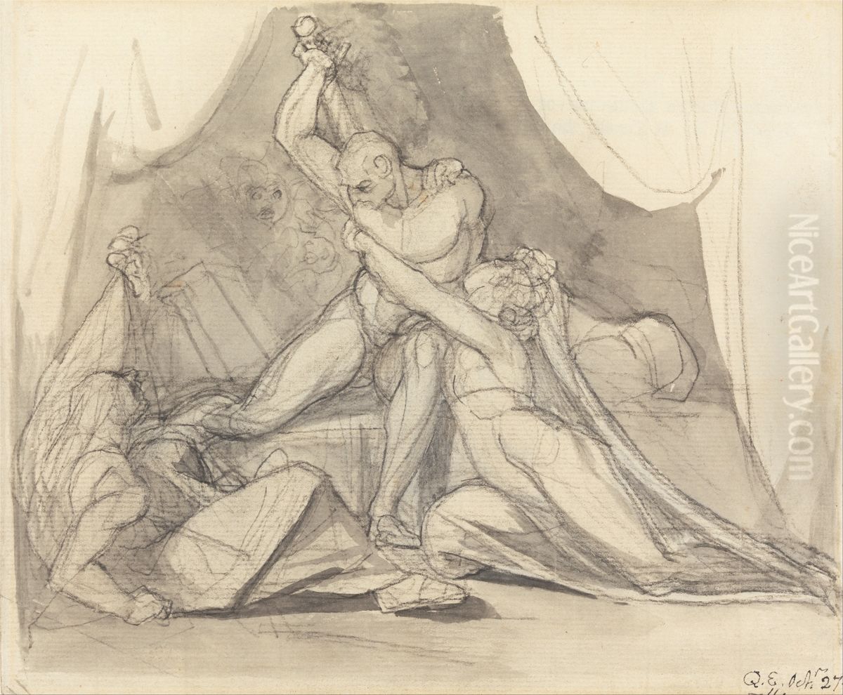 Percival Frees Belisane from the Spell of Urma Oil Painting by Henry Fuseli