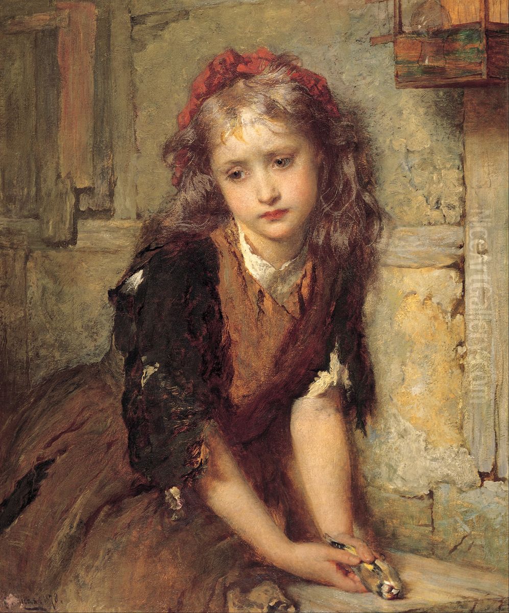 Martwy szczygiel Oil Painting by George Elgar Hicks