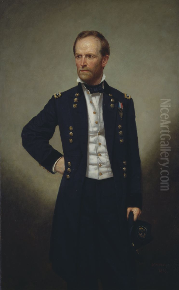 William T. Sherman Oil Painting by George Peter Alexander Healy