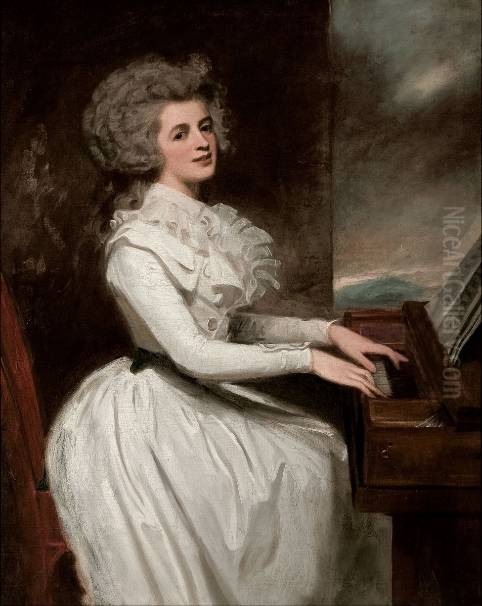 Charlotte, Mrs Thomas Raikes Oil Painting by George Romney