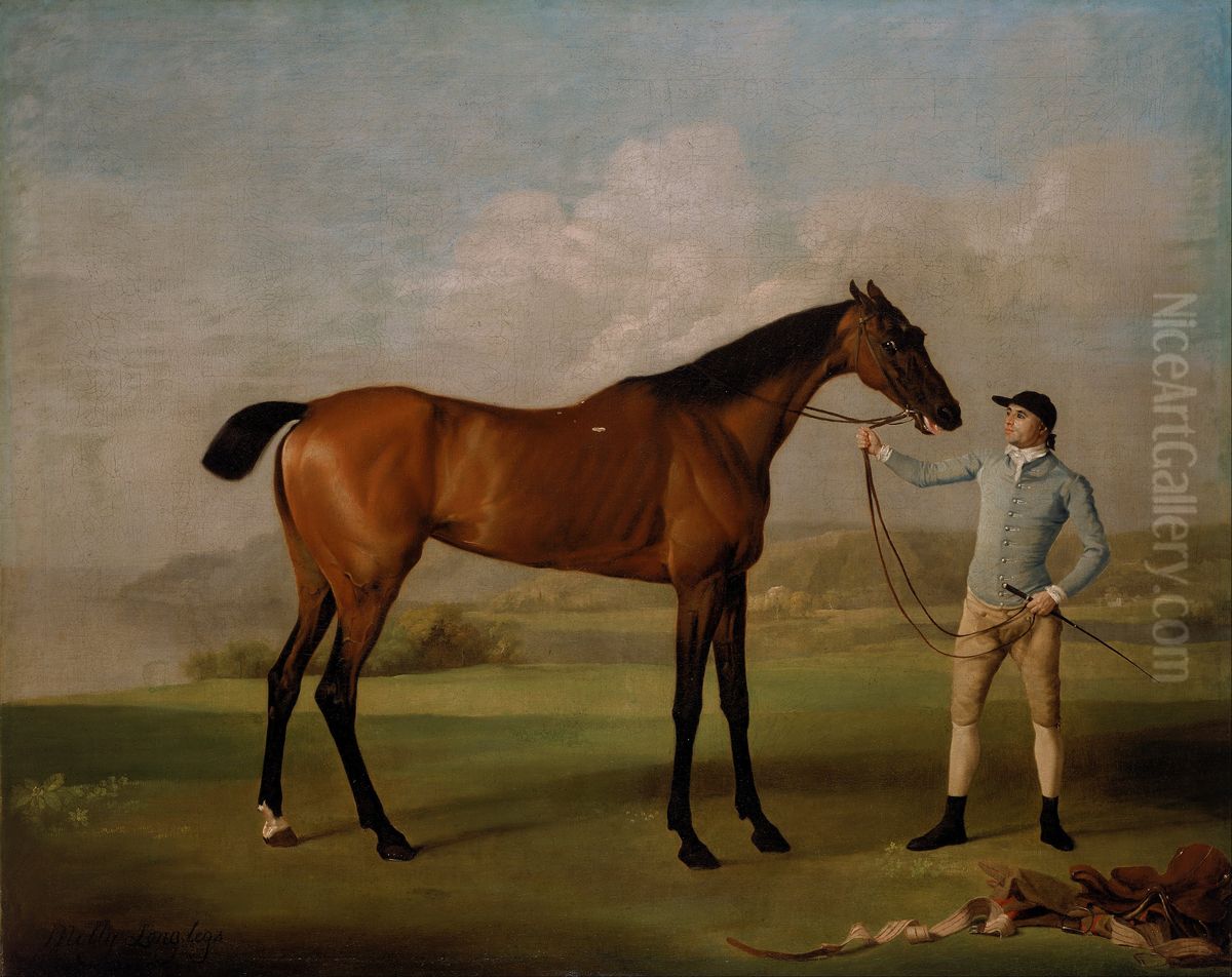 Molly Long-legs with her Jockey Oil Painting by George Stubbs