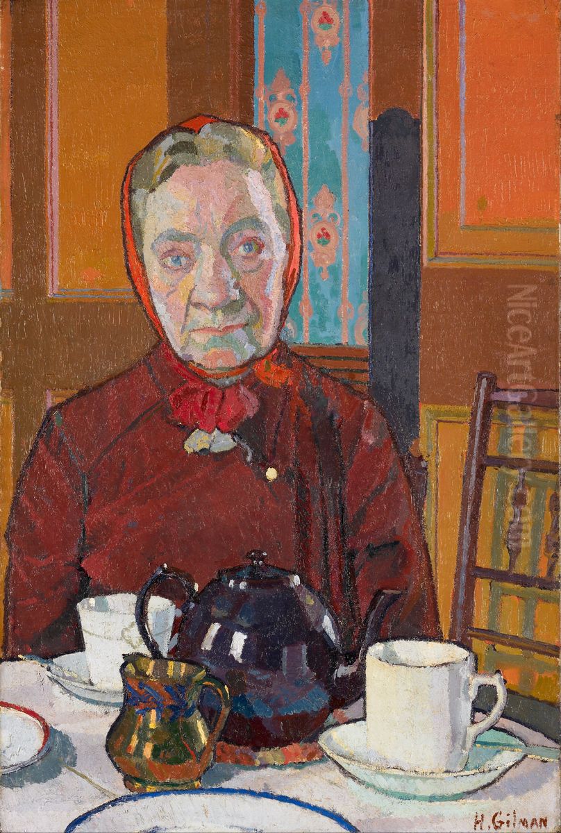 Mrs Mounter Oil Painting by Harold Gilman