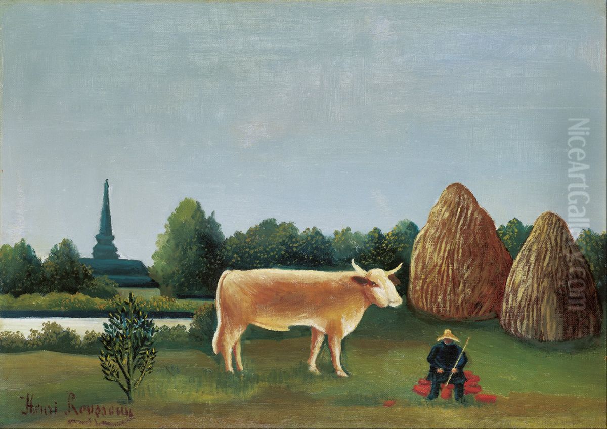 Scene in Bagneux on the Outskirts of Paris Oil Painting by Henri Julien Rousseau