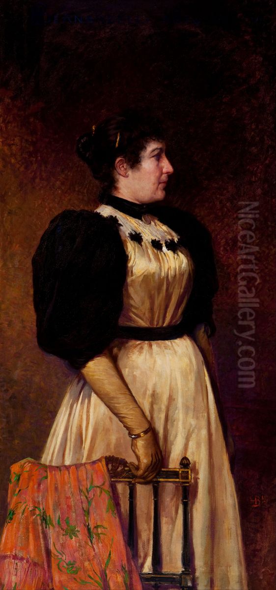 Portrait of a Lady Oil Painting by Henrique Bernardelli