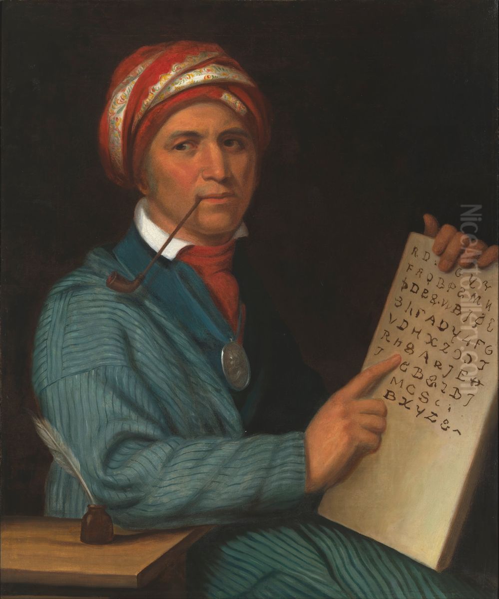 Sequoyah Oil Painting by Henry Inman