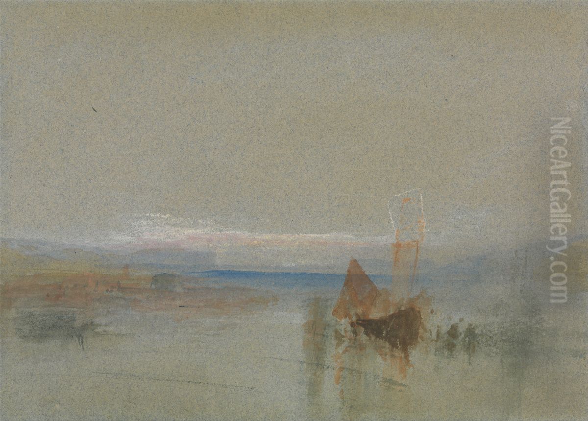 Fishing Boats Becalmed off le Havre Oil Painting by J. M. W. Turner