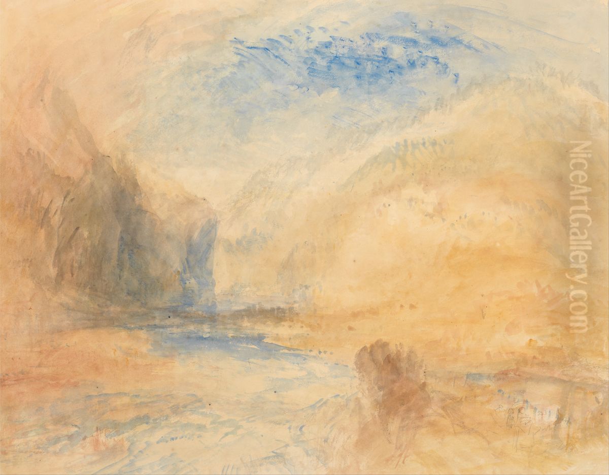 Mountain Landscape with Lake Oil Painting by J. M. W. Turner