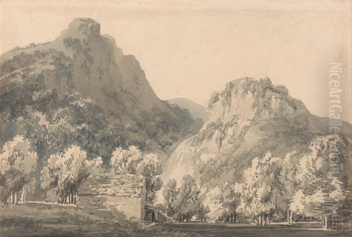 Waterfall of Lodore, Cumberland Oil Painting by J. M. W. Turner