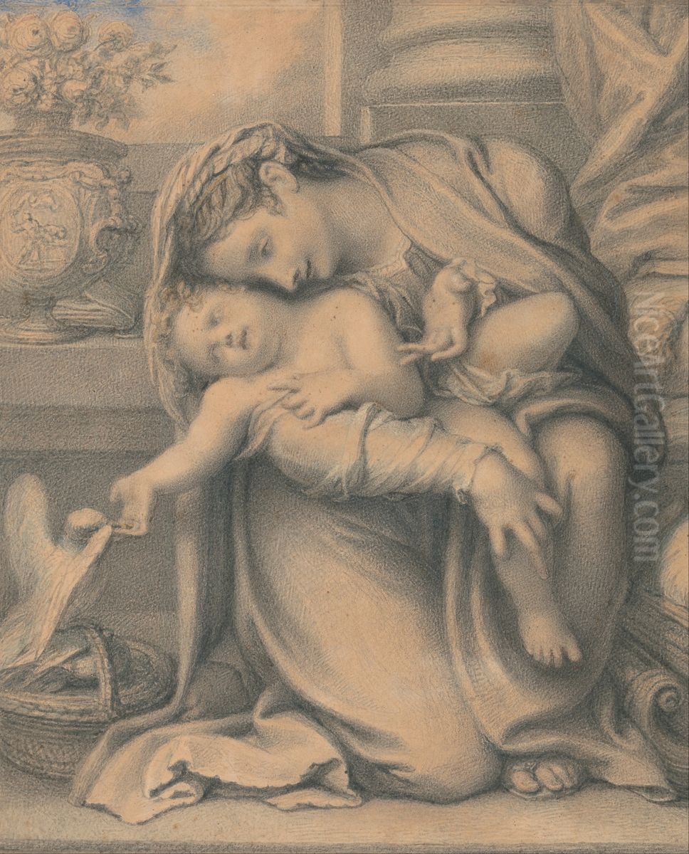 Madonna and Child Oil Painting by Richard Cosway