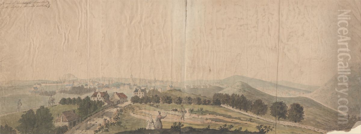A View of Edinburgh from the South Looking towards Dalkeith Oil Painting by Samuel Scott