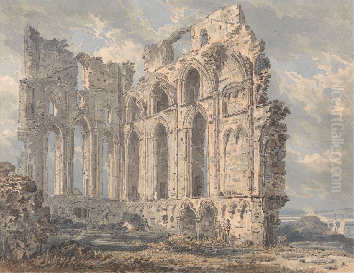 Tynemouth Priory, Northumberland Oil Painting by Thomas Girtin