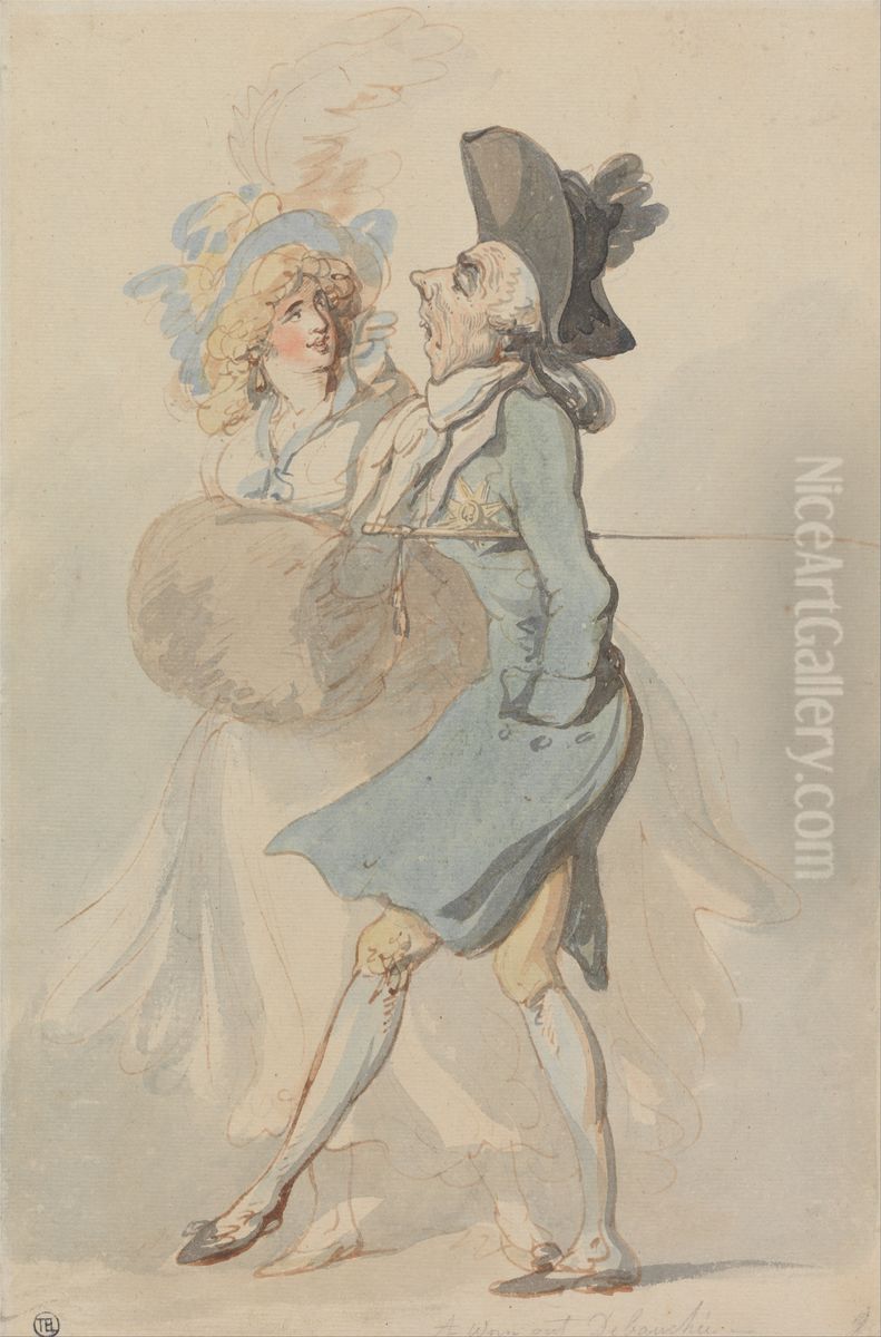 A Worn Out Debauchee Oil Painting by Thomas Rowlandson
