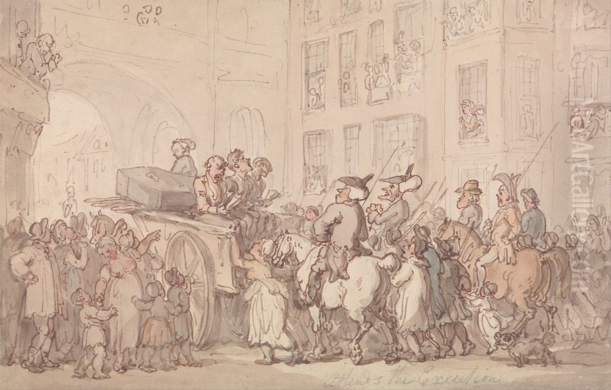 Dr. Syntax Attends the Execution Oil Painting by Thomas Rowlandson