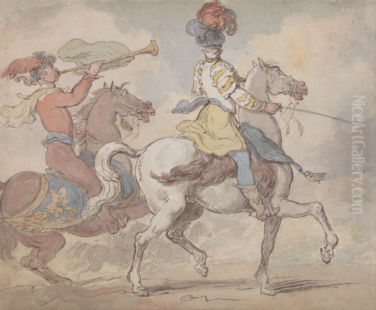 The Heralds Oil Painting by Thomas Rowlandson