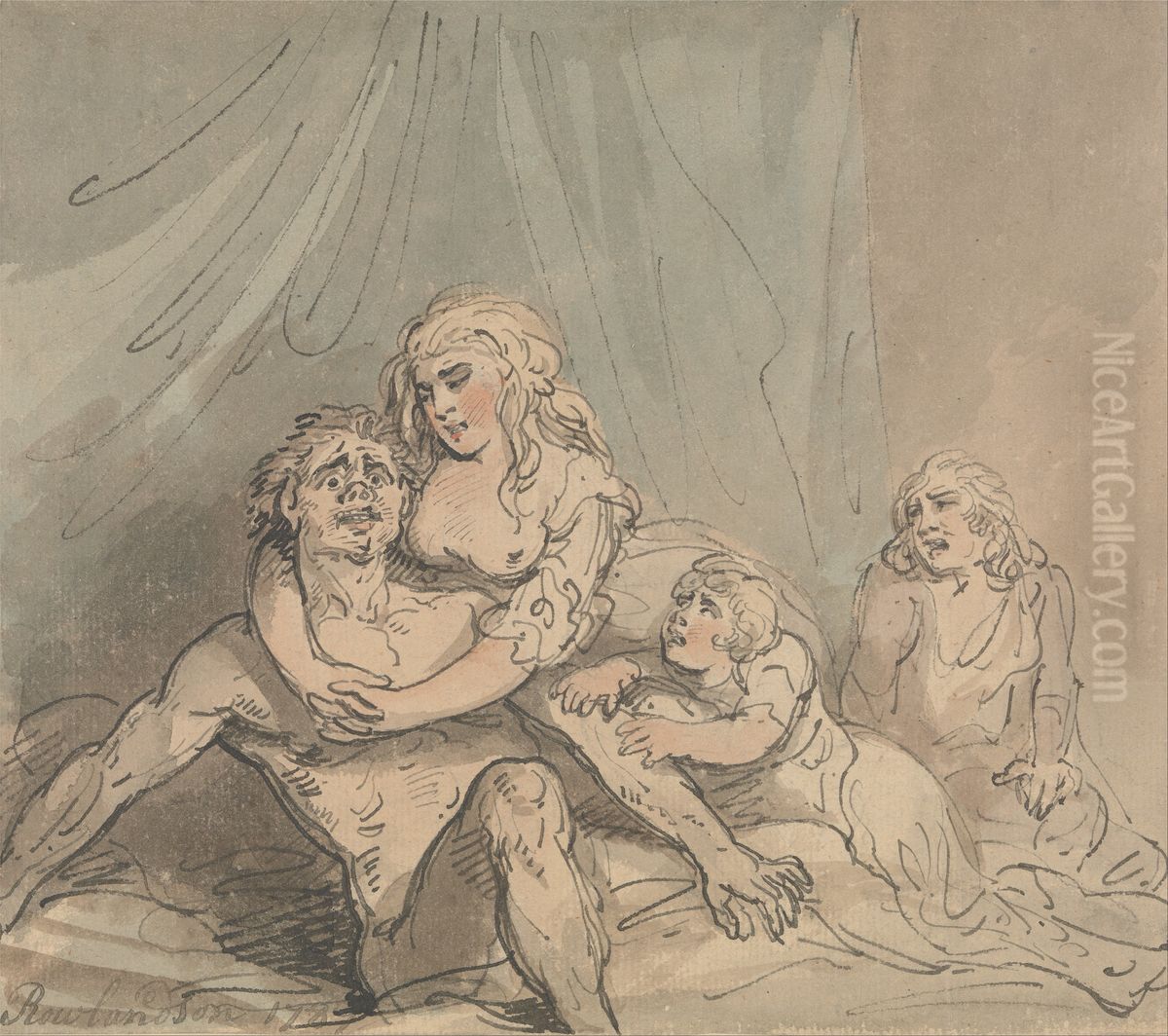 The Maniac Oil Painting by Thomas Rowlandson