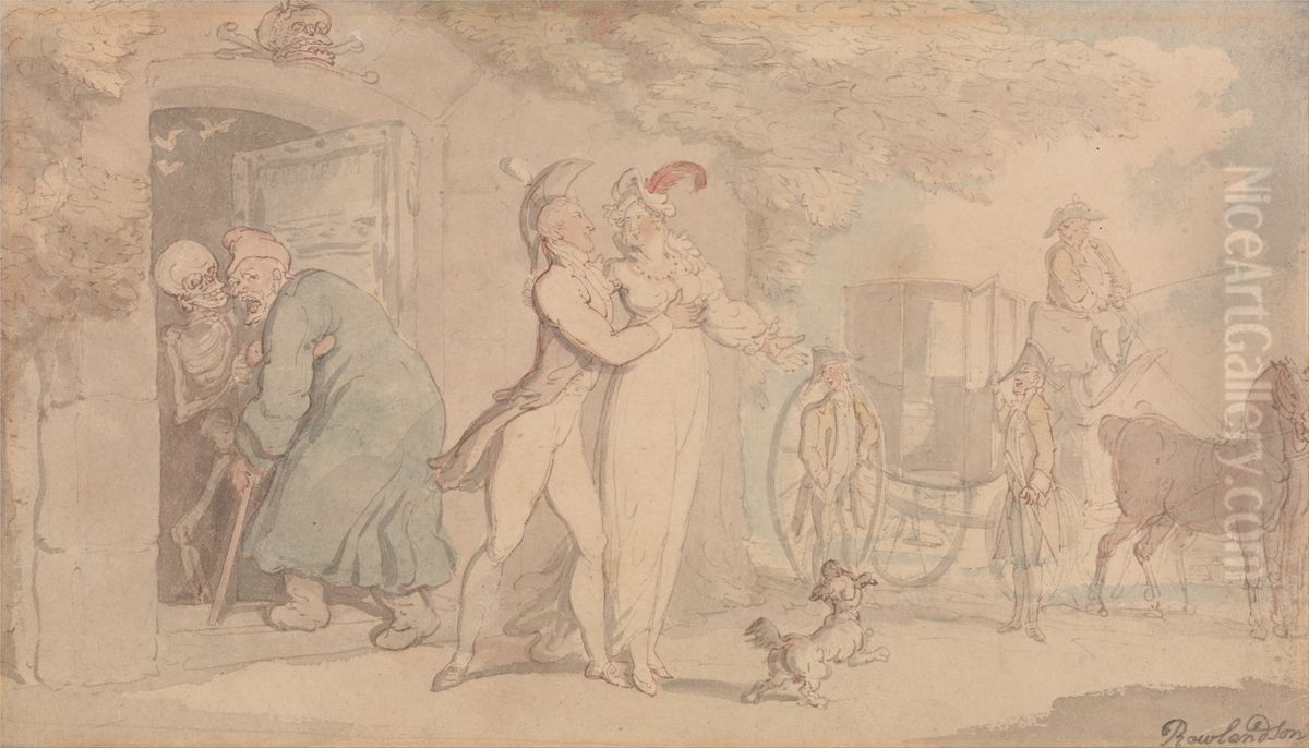 The Mausoleum Oil Painting by Thomas Rowlandson