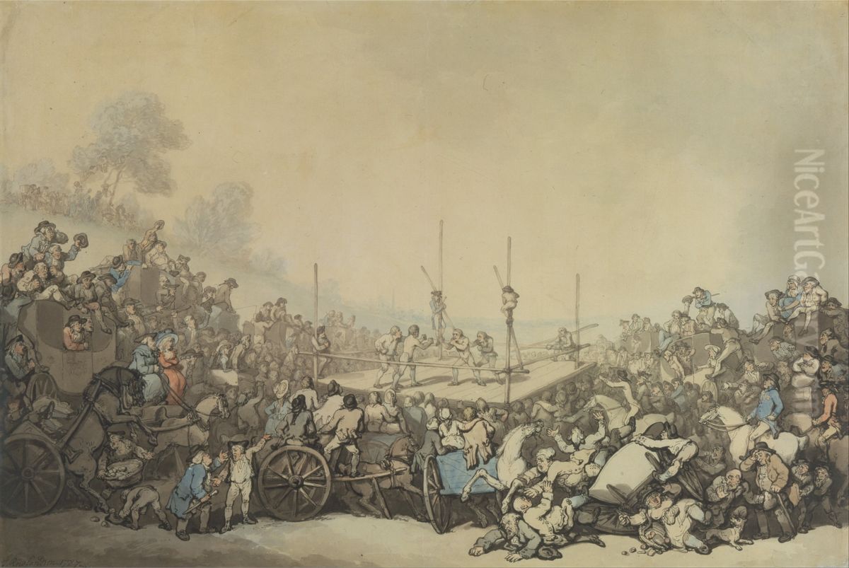 The Prize Fight Oil Painting by Thomas Rowlandson