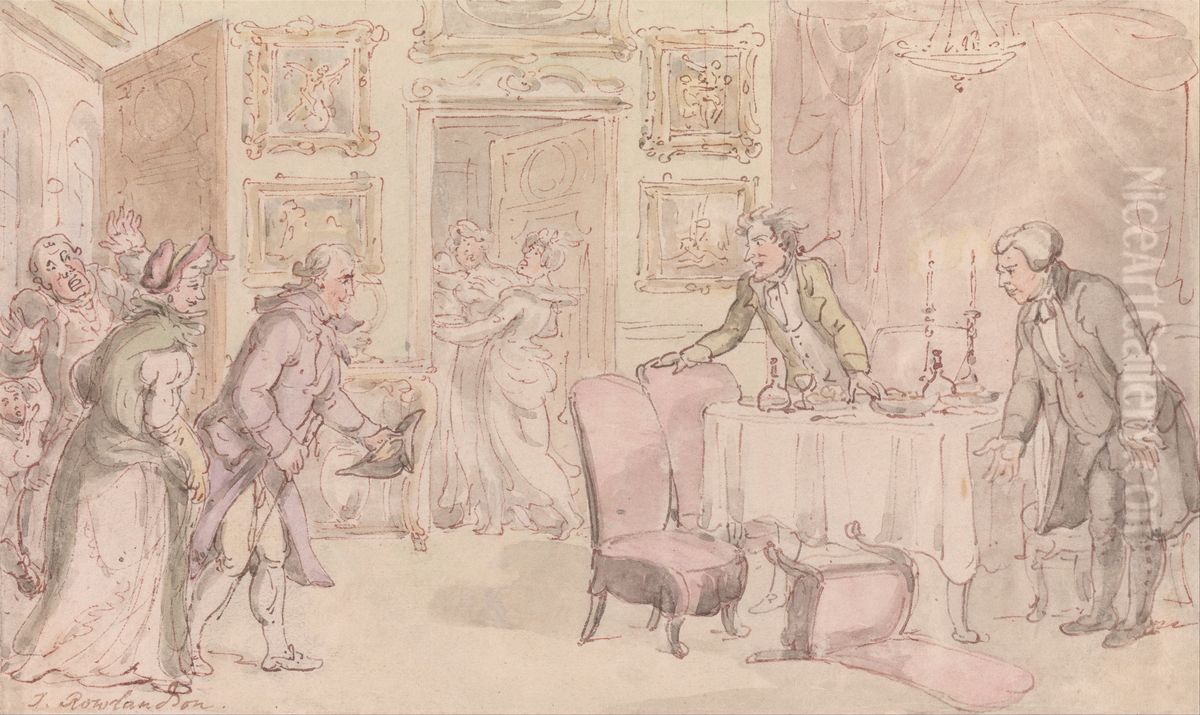 The Surprise Oil Painting by Thomas Rowlandson