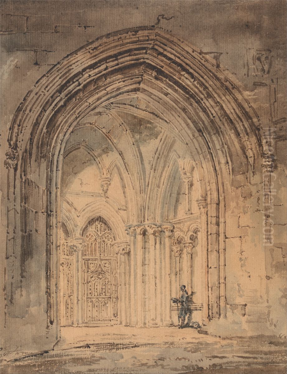 St. Alban's Cathedral, Hertfordshire Oil Painting by Thomas Girtin