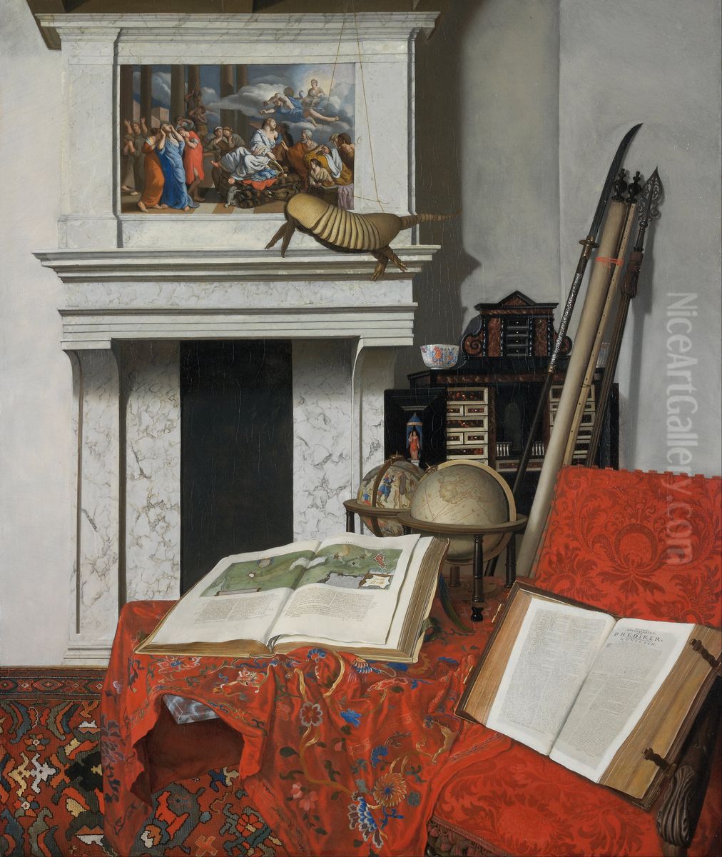Stillife with varieties (corner of a room) Oil Painting by Jan Van Der Heyden