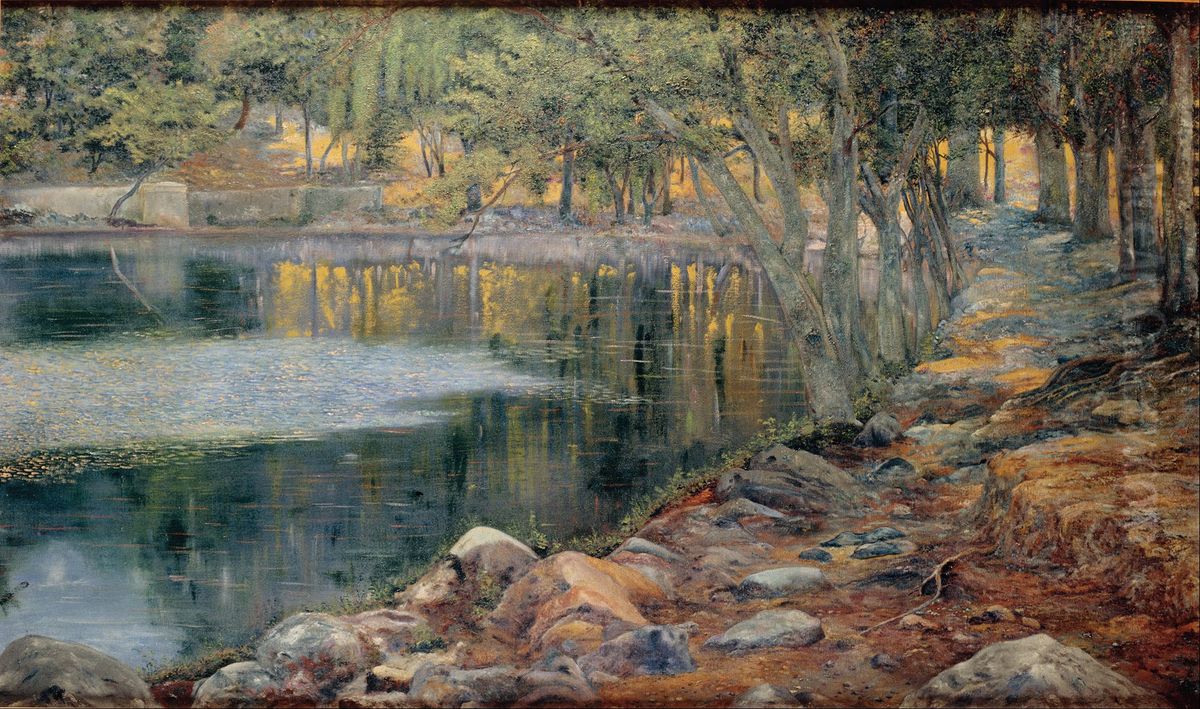 Fuentes brotantes en otono Oil Painting by Joaquin Clausell