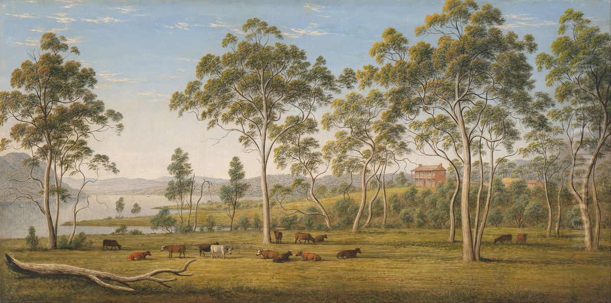 Mr Robinson's house on the Derwent, Van Diemen's Land Oil Painting by John Glover