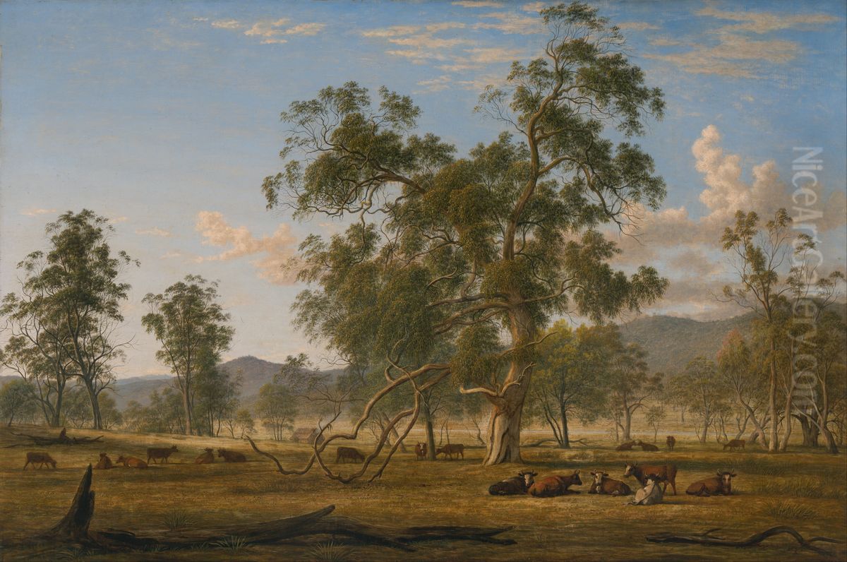 Patterdale landscape with cattle Oil Painting by John Glover