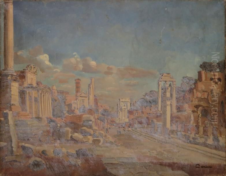 Le Forum Romain Oil Painting by Edmond Ceria