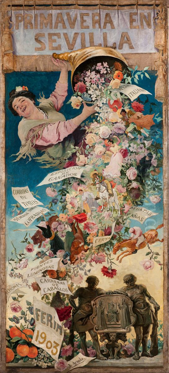 Spring in Seville Oil Painting by Jose Jimenez Aranda