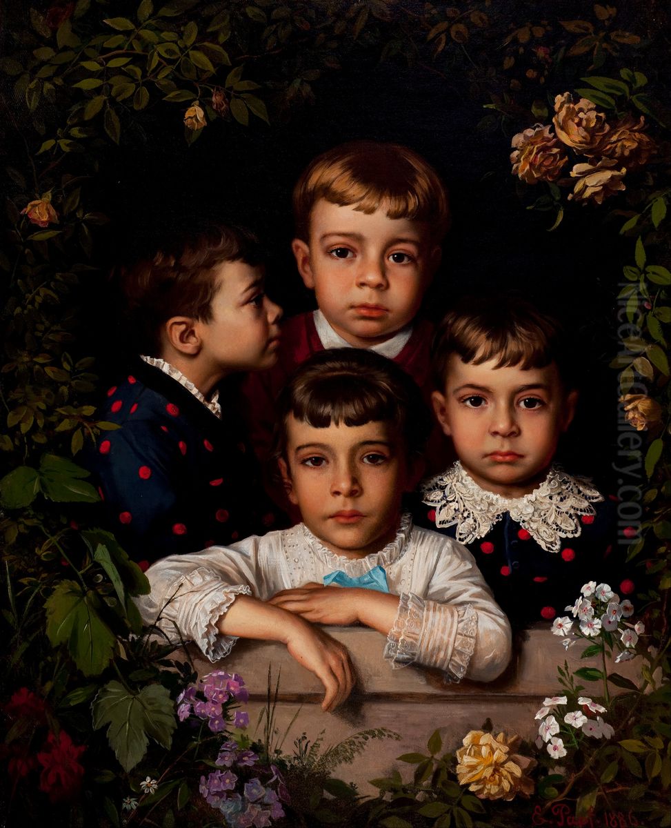 Criancas Oil Painting by Karl Ernst Papf