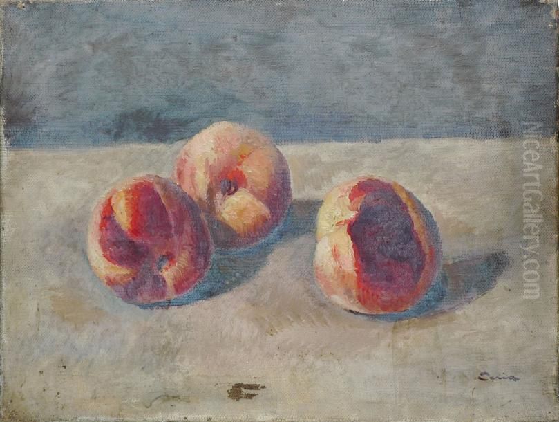 Trois Peches Oil Painting by Edmond Ceria