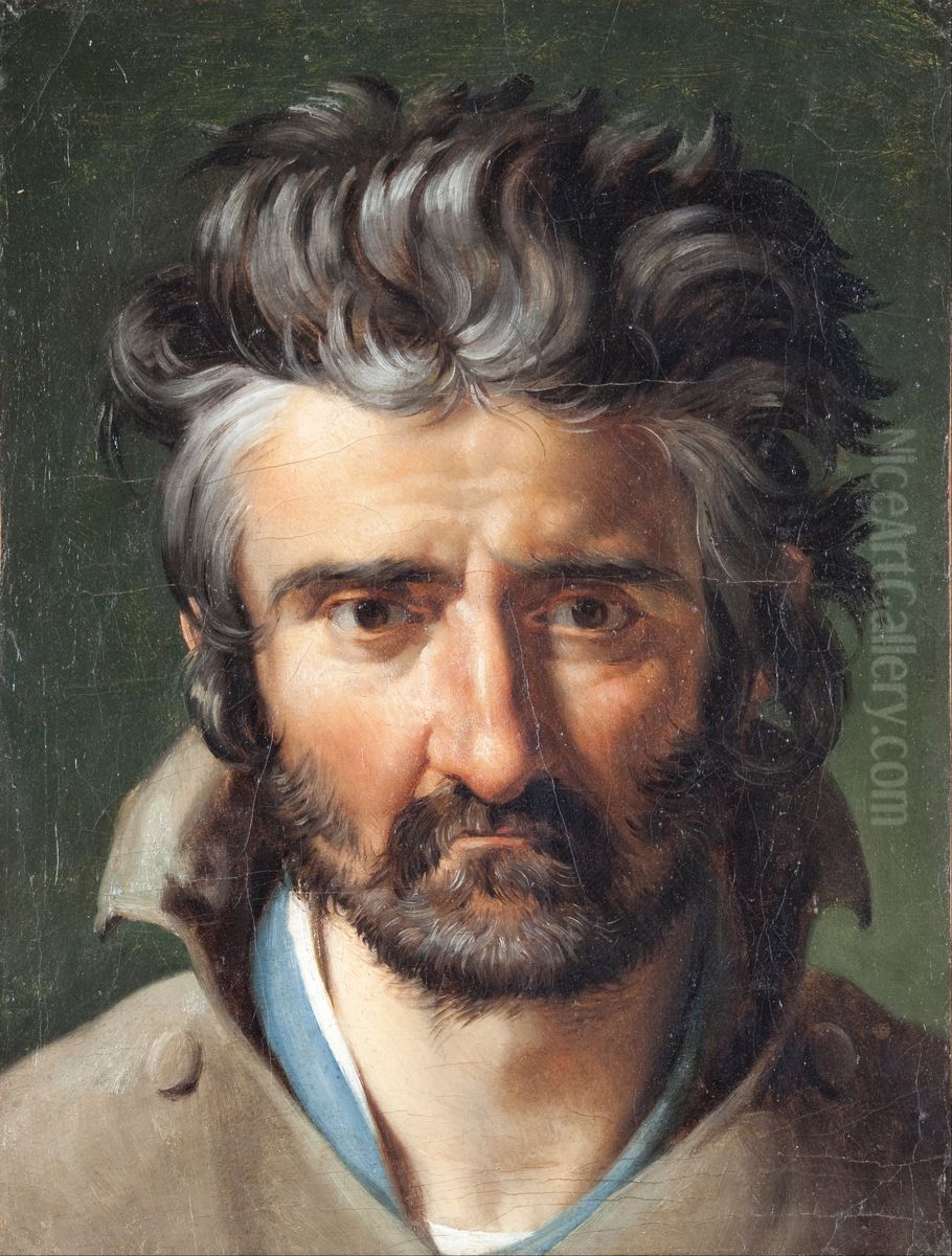 Head of a Man Oil Painting by Merry-Joseph Blondel