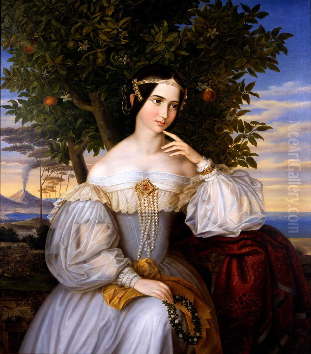 Marriage Portrait of Charlotte von Rothschild Oil Painting by Moritz Daniel Oppenheim