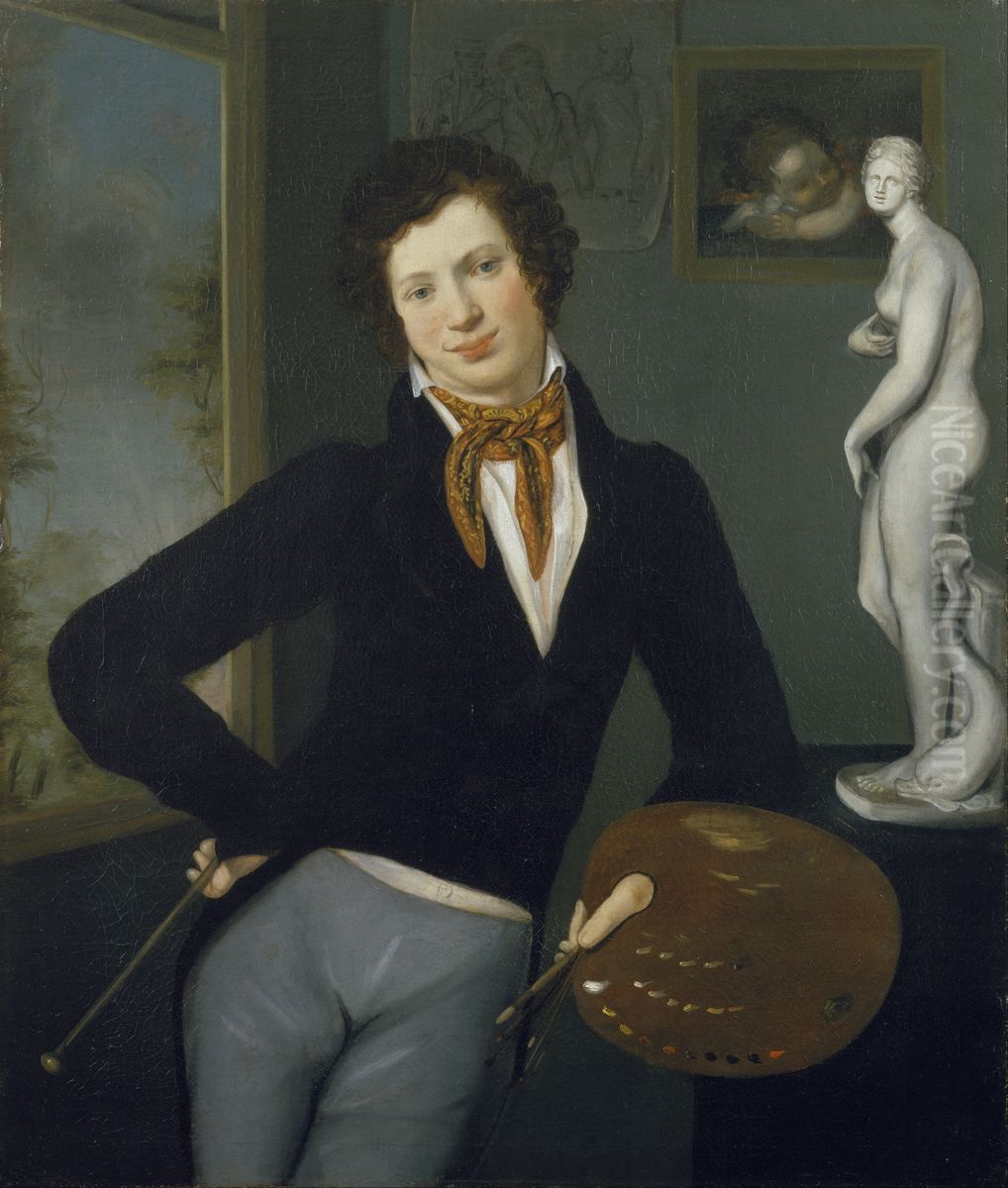 Self-Portrait Oil Painting by Moritz Daniel Oppenheim