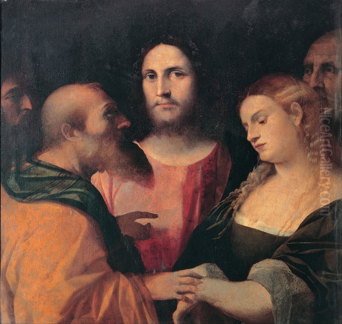 Christ and the adulteress Oil Painting by Palma Vecchio